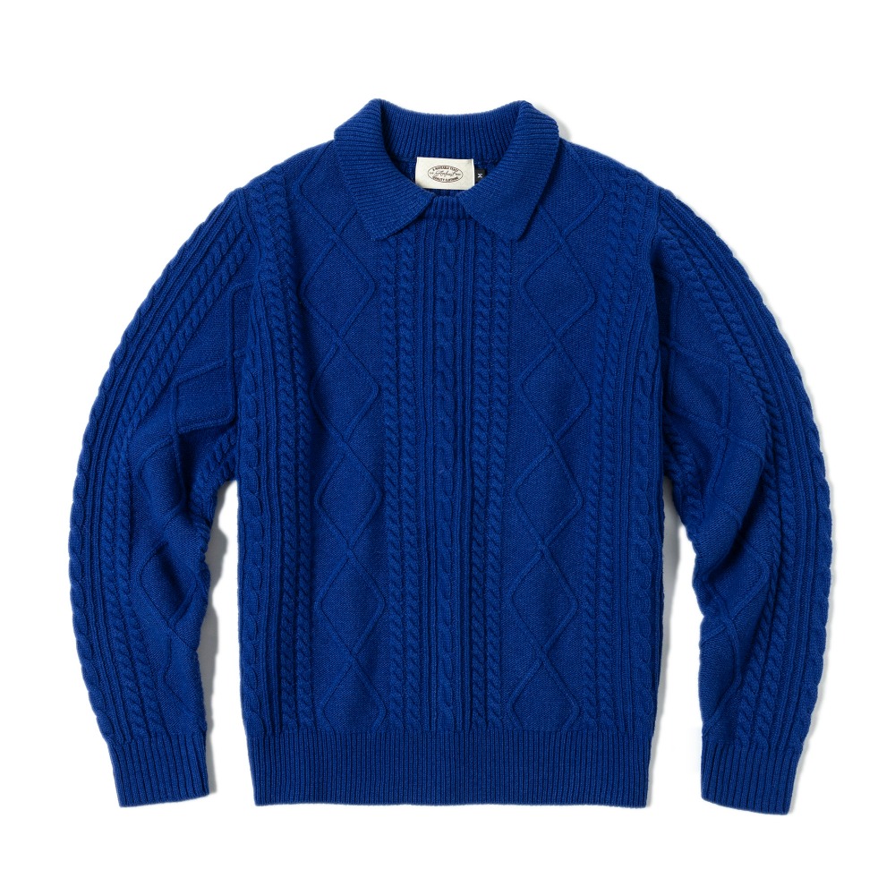FISHERMAN ROUND COLLOR KNITWEAR BLUE